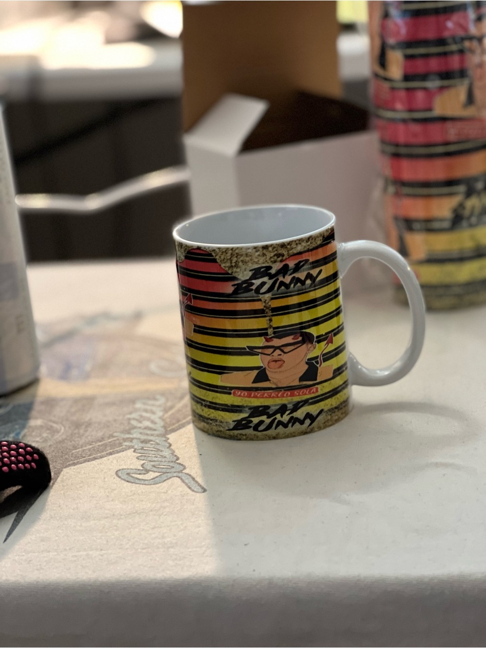 Bad Bunny Yellow Striped Tumbler & Mug Set - Picture 6 of 12